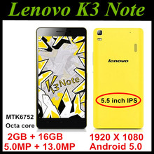 Original Lenovo K3 Note K50-T5 Teana Android5.0 Mobile Phone MTK6752 Octa Core Dual SIM 4G FDD LTE 5.5″2G RAM 13MP free shipping