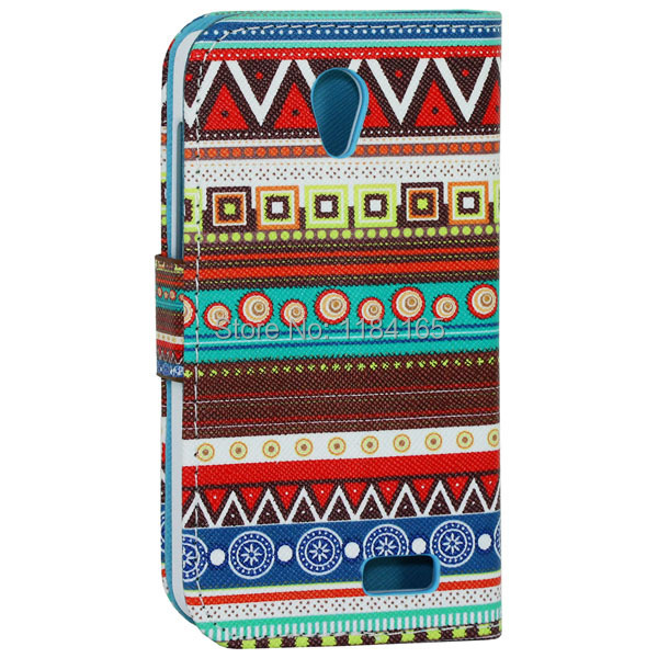 LEN-1225D_2_Multicolor Pattern Leather Case with Credit Card Slots Holder for Lenovo A319