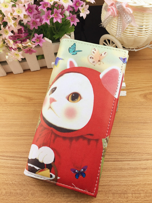Image of Female Purse Cartoon Pussy Cat Women Printed Brand Wallets Bolsos Carteras Mujer Vintage Portefeuille Femme Clutch BB061-SZ+