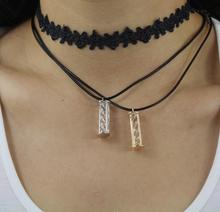 New fashion jewelry accessories Cylindrical crystal necklace chain link necklace for couple lovers’ N067