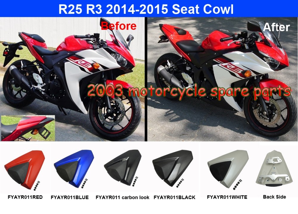 For Yamaha 2014-2015 YZF R25 R3 Rear Passenger Seat Cowl Cover Red (1)