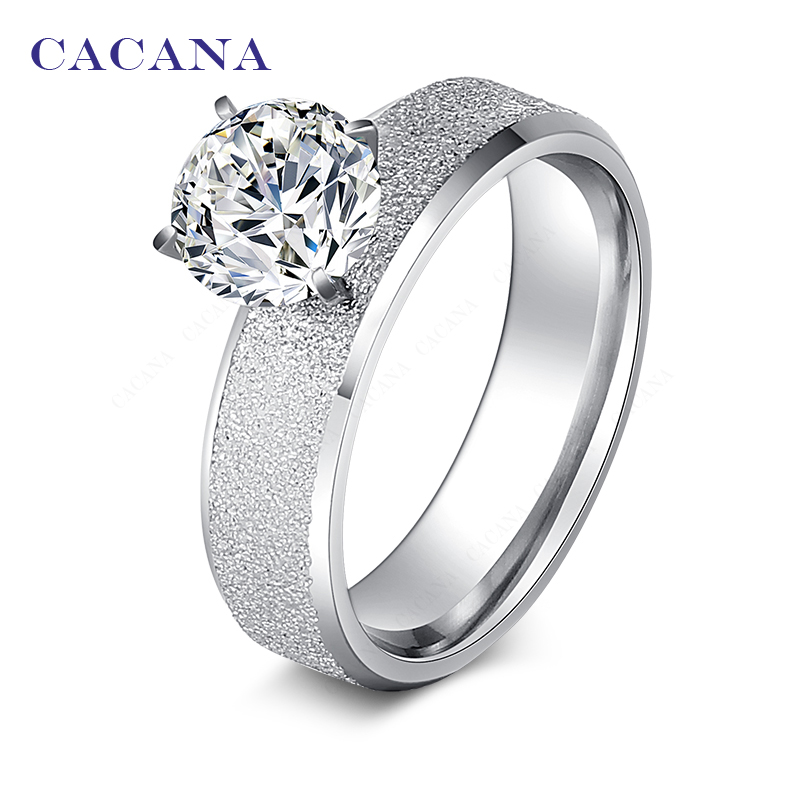 2016 CACANA Top quality rings for women sequin with CZ diamond fashion jewelry wholesale NO.R12