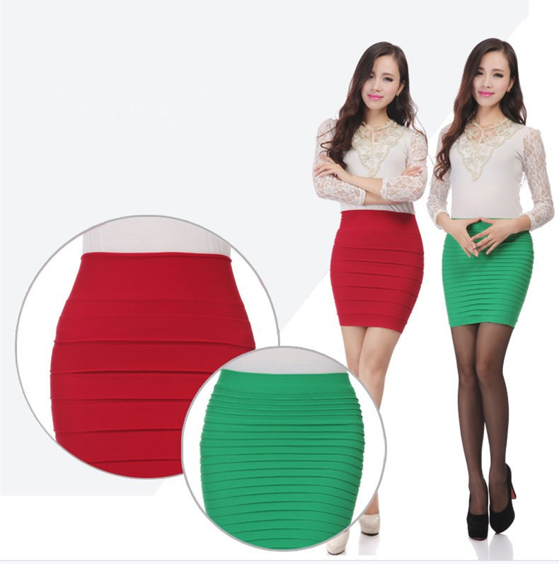 Image of Spring summer Woman Skirt pure color bust pencil Skirt Lady Clothes Classic Fashion Ball Gown Short Skirts Package buttocks