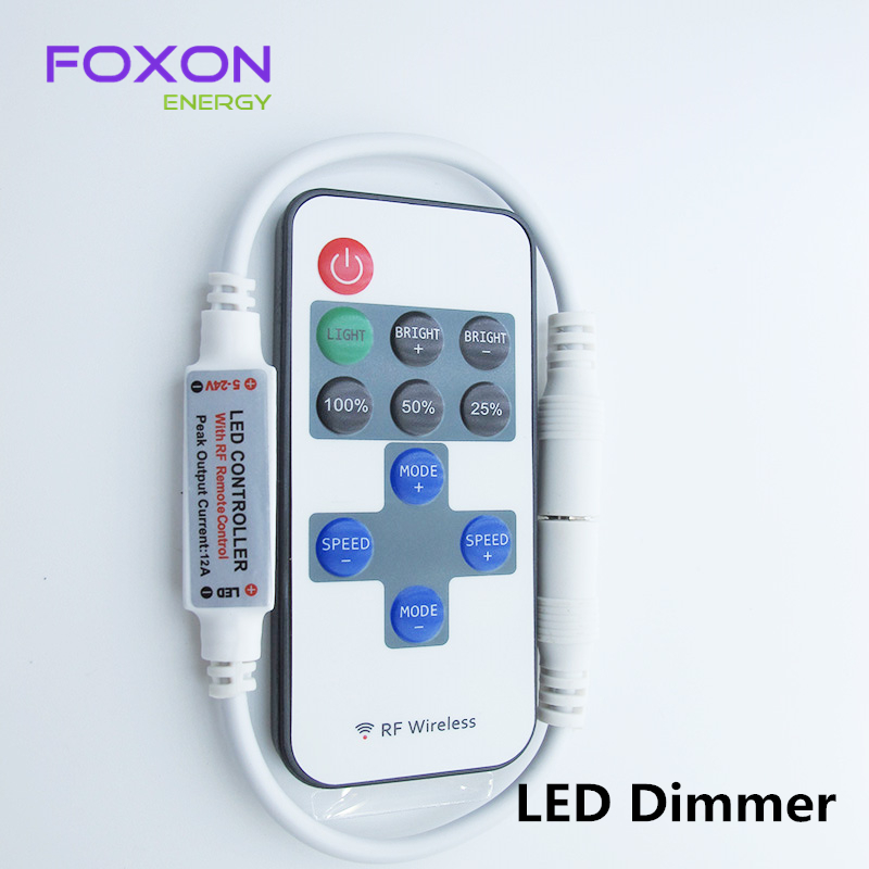 Mini RF Wireless Led Remote Controller Led Dimmer Controller For Single Color Light Strip SMD5630 SMD5050 SMD3528
