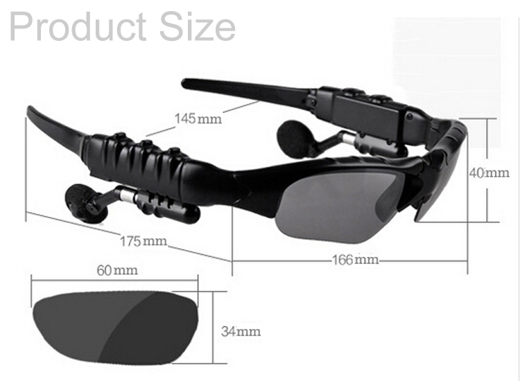 Sports Wireless Bluetooth 4.0 Glasses Headset handsfree earphone Polarized Drivi