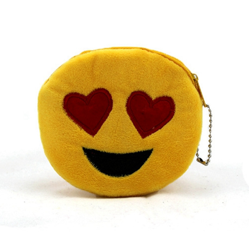 Image of Cute Style Novelty Emoji Smile Zipper Plush Coin Purse Kawaii Children Bag Women Wallets Mini Change Pouch Bolsa