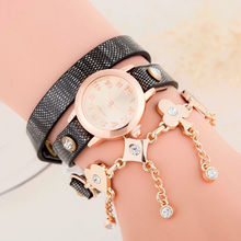 Fashion Bracelet Women Watch Poker Accessories Gold Chain Leather Dress Wristwatch Jewelry Quartz Watch Reloj Mujer