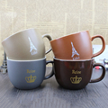 Petty coffee cup creative fashion simple retro glaze ceramic mug with lid belt spoon mug cup