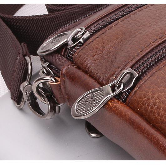 Vintage Famous Brand 100 Guarantee Real Cowskin men shoulder crossbody bags Fashion Double zipper design men