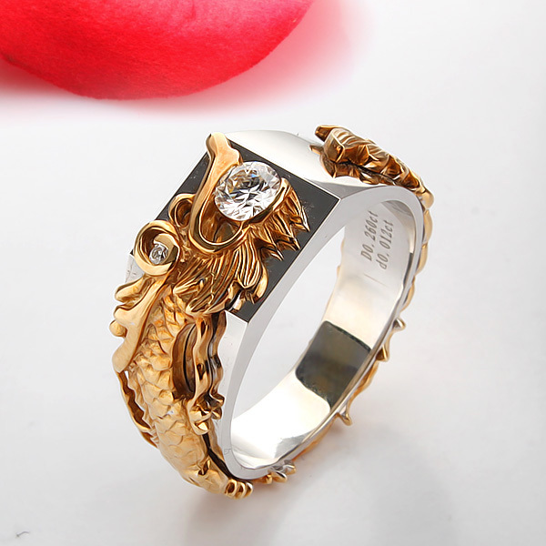 Diamond dragon wedding ring