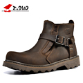 2017 Winter Z Suo Retro Crazy Leather Boots Classic Buckle Men Martin Boots Fashion Round Toe