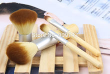 4pcs set 4Pcs Earth Friendly Bamboo Elaborate Makeup Brush Sets makeup brush kits tools facial brush