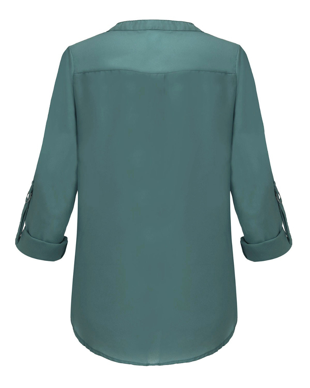Zanzea 2018 Spring Women V Neck Chiffon Blouse Tops Fashion OL Style Fold Long Sleeve Casual Gray Blouses Plus Size Blusas Shirt aeProduct.getSubject()