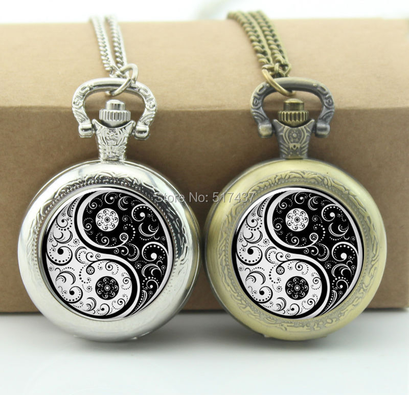 WT-00209 Black and White Yin Yang pendant, Yin Yang necklace charm, yoga jewelry, yoga pendant zen-