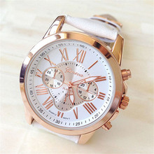 Best seller Free Shipping New Women’s Fashion Geneva Roman Numerals Faux Leather Analog Quartz Wrist Watch May10