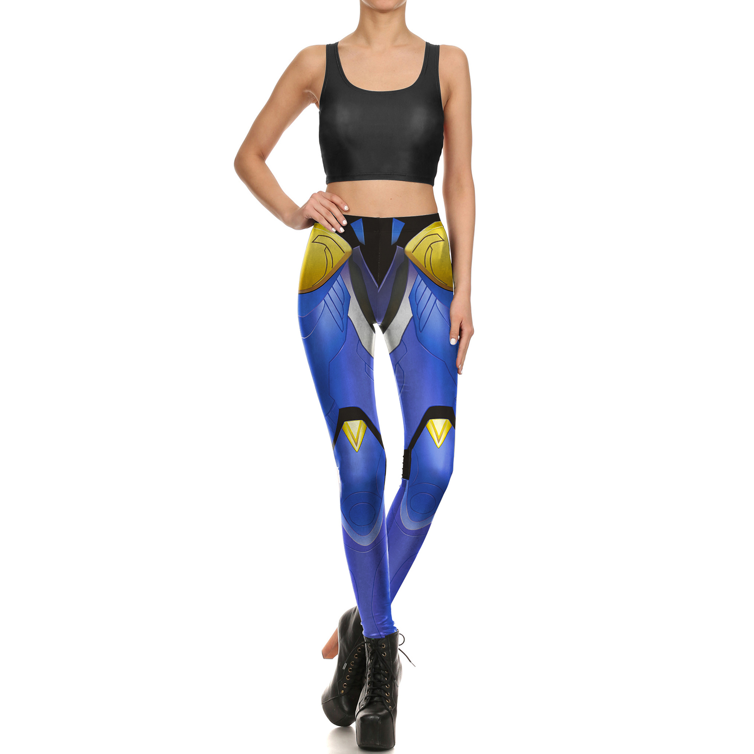 Cosplay Warrior Armor Print Leggings Women Sexy Slim Fitness Leggings