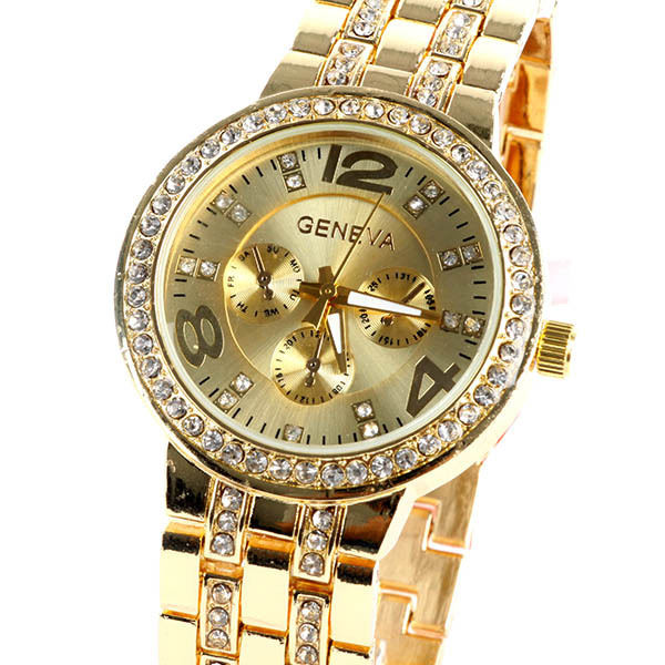 Image of Geneva Bling Crystal Women Girl Unisex Stainless Steel Quartz Wrist Watch