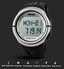2015 nuevo exterior LED relojes deportivos podómetro calorías Monitor del ritmo cardíaco reloj Digital del deporte gimnasio para hombres mujeres relojes de pulsera