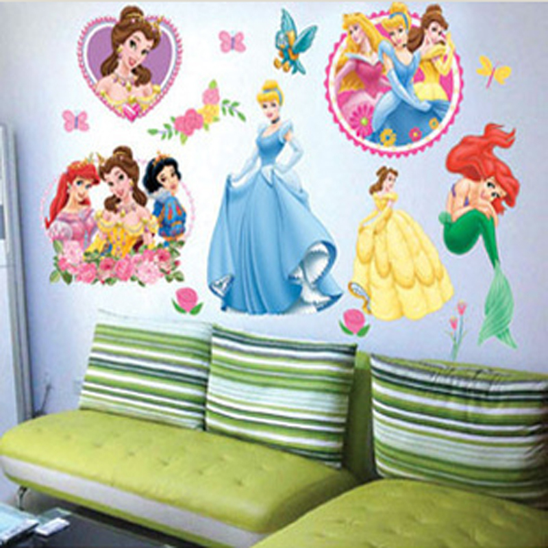 Image of Princess Home Decor art wall stickers for kids rooms child love diy family decoration vinyl poster mural bathroom mirror decals