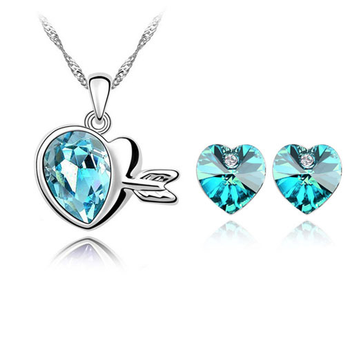 Fashion-jewelry-Latest-design-earrings-Heart-earring-necklace-Crystal ...