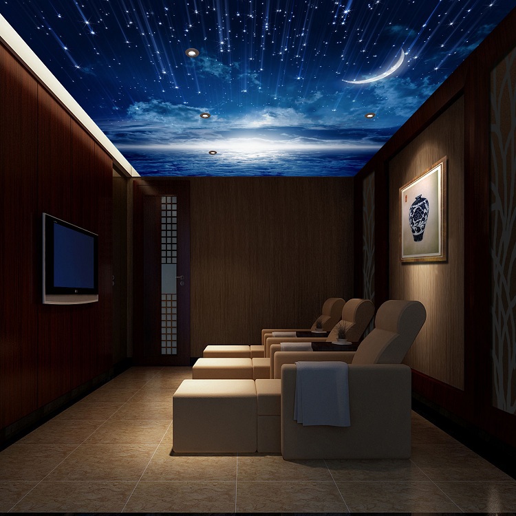 Star wallpaper luminous ceiling mural wall stickers romantic bedroom