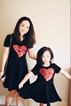 family look Summer Mother Daughter Dresses 2016 cotton sequin family matching ouitfits mother and daughter clothes