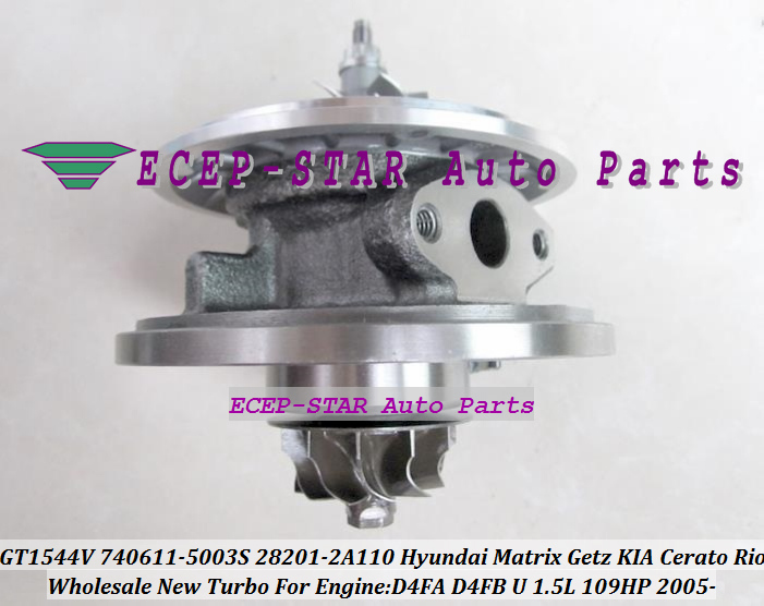 GT1544V 740611-5003S 28201-2A110 740611 782403 Turbocharger Turbo CHRA Cartridge For HYUNDAI Matrix Getz KIA Cerato Rio 05 D4FA D4FB U 1.5L 109HP (4)