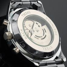 relojes Winner Brand New Fashion Steel Men Male Clock Automatic Mechanical Mens Wrist Dress Skeleton Black