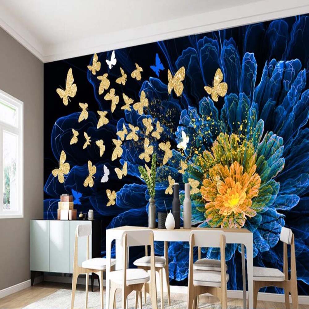 Details about   3D Blue Flower A30 Wall Stickers Wall Murals Wallpaper Allan P Zoe