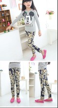 2014 New Baby Girls Frozen Leggings Girl Long Frozen Pants tiger pattern (orange, sky blue, navy blue) Leggings