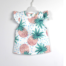 Bobo Chooses Girls Blouses & Shirts Cotton Lemon Ananas Print Blouse Ruffles Sleeve Baby Girls Shirts Children Summer Kids Top