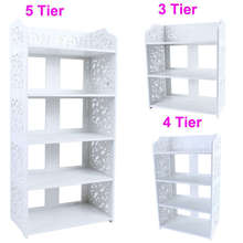 1Pcs White Wood Carving Shelf 3/4/5 Tier