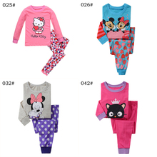 Fashion Spring Princess Kids Pyjamas Clothes Baby Girls Clothing Long Sleeve Cotton Pajamas PJS Childrens Sleepwear Pijamas Set