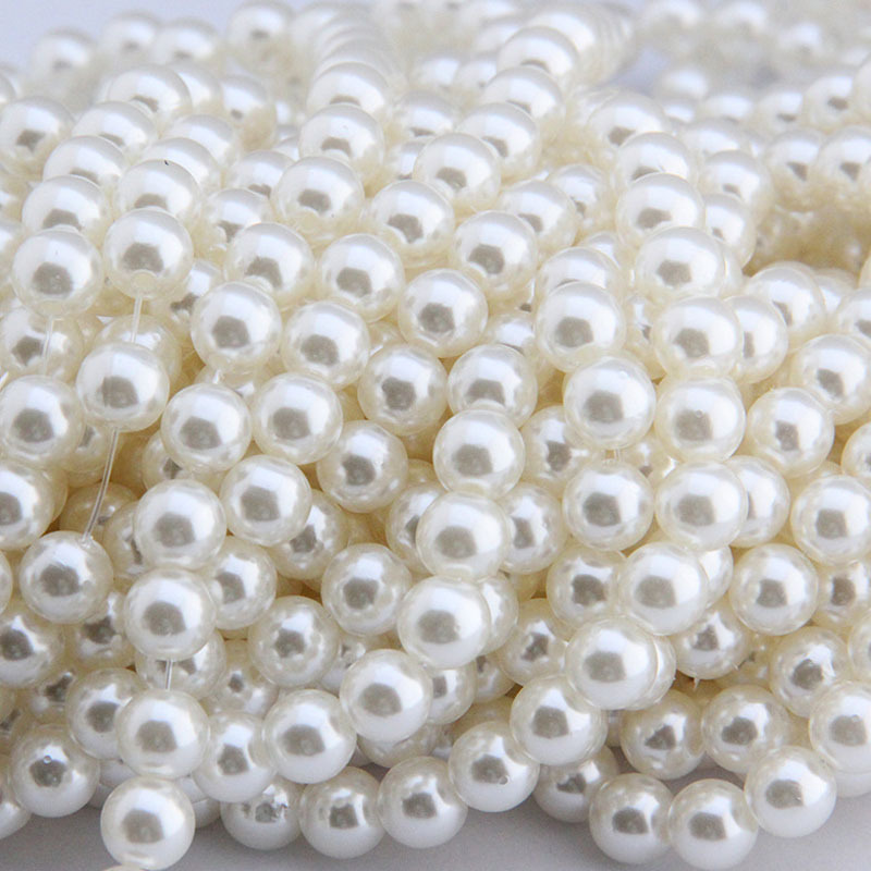 Image of Hot Sale 5A+ Quality Handmade White Spacer Round Acrylic Pearl Loose Beads DIY Bracelet Necklace Jewelry Making Wholesale 3-20MM