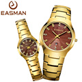 EASMAN Watch Brand Lovers Tungsten Steel Gold Watch Waterproof Luxury Sapphire Glass Quartz Wristwatches Watches For