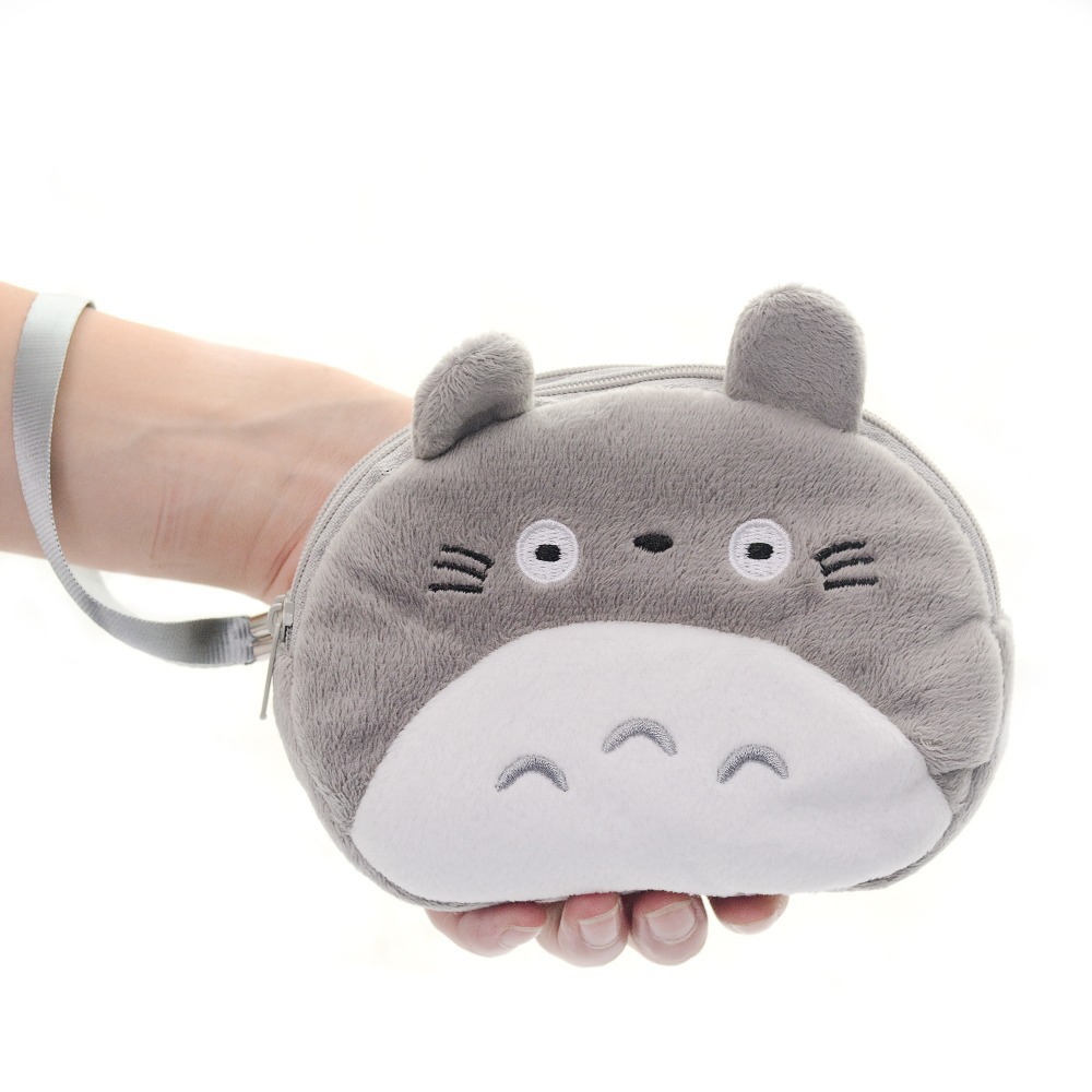 Portable 2 Layer Cartoon My Neighbor Totoro Grey Totoro Plush Girls Layard Cards Coin Case Purse Wallet Zipper Bags 6*4\'\' #LN