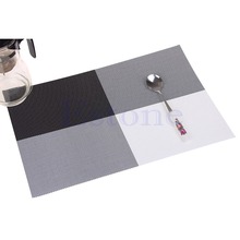 2016 newest Home Decor Kitchen Dining Placemat Chequer Adiabatic PVC Strip Weave Table Mat