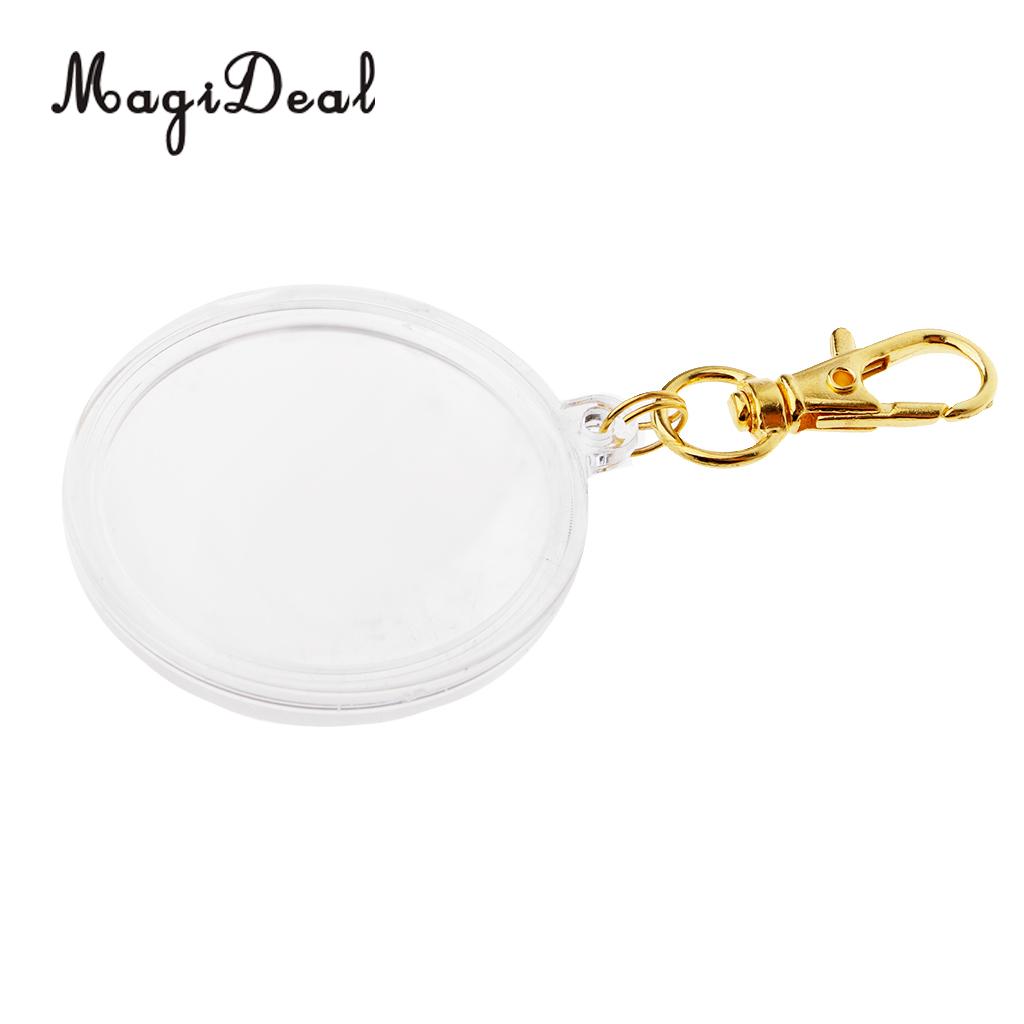 Clear Coin Holder Box Key Ring Keychain 40mm DIY Collection Box Display Case 