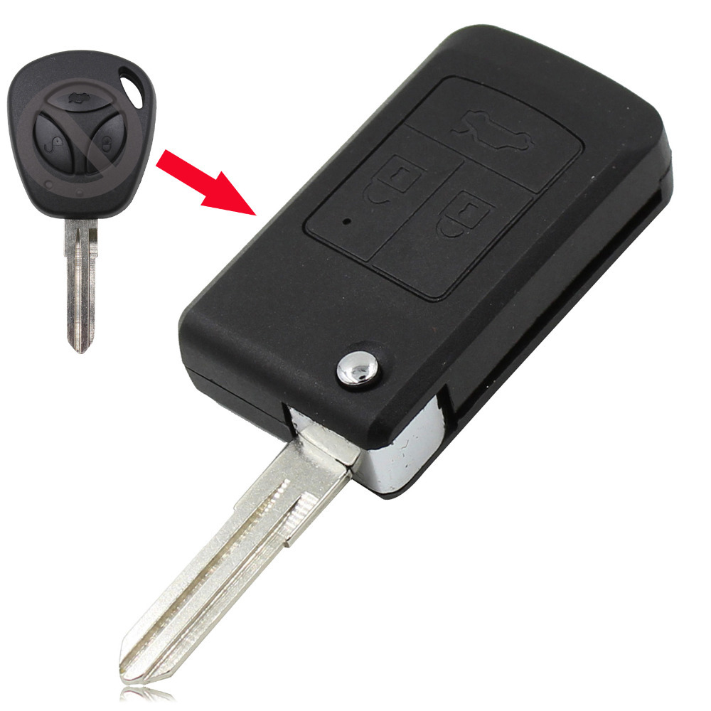 New Replacement Remote Key shell Modify switch 3 buttons uncut flip folding Remote fob Key Shell