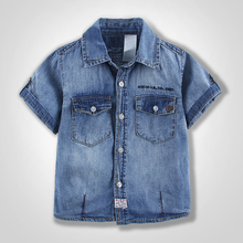 Fashion denim shirt short sleeve for boy cotton 100% DSS1501