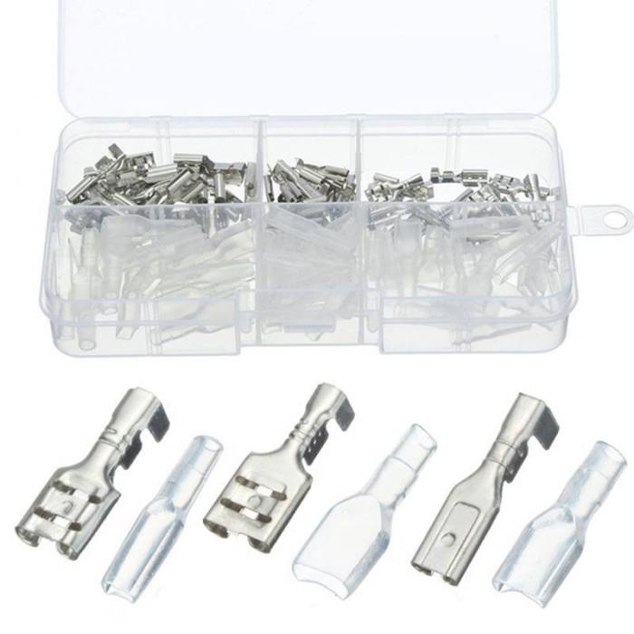 Conector Cable El/éctrico Macho Hembra Conectores,270 pcs Kit Hembra /& Macho Conector Cable Terminales Electricos de Pala de Alambre Crimp Terminal Bloque con Aislante Funda Kit 2,8 mm 4,8 mm 6,3 mm