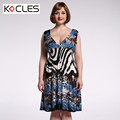 Plus Size 6 7XL Spring Summer Women Bohemian Sexy Elegant Midi Leopard Tunic FIt and Flare
