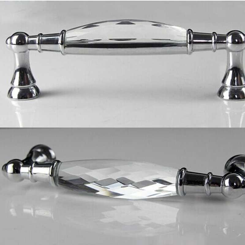 96mm K9 clear glass crystal kitchen drawer pulls knobs shiny