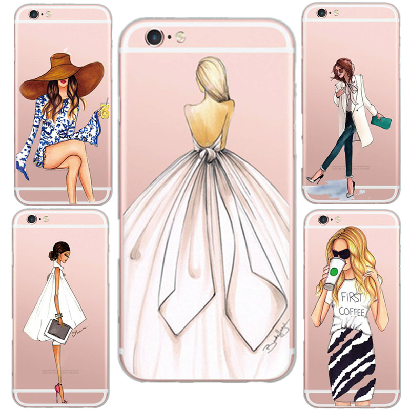 Fashion Love Supermode Sexy Lady Pattern Design Cell Phone Cases Cover For iphone 5 5s /6 6s Soft Cl