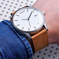 2016 New Products Men business watches quartz brown leather strap male atmos clock CAGARNY reloj gift