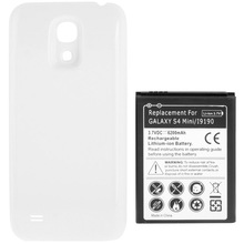 White 6200mAh Replacement Mobile Phone Battery with Back Cover Case for Samsung Galaxy S IV mini