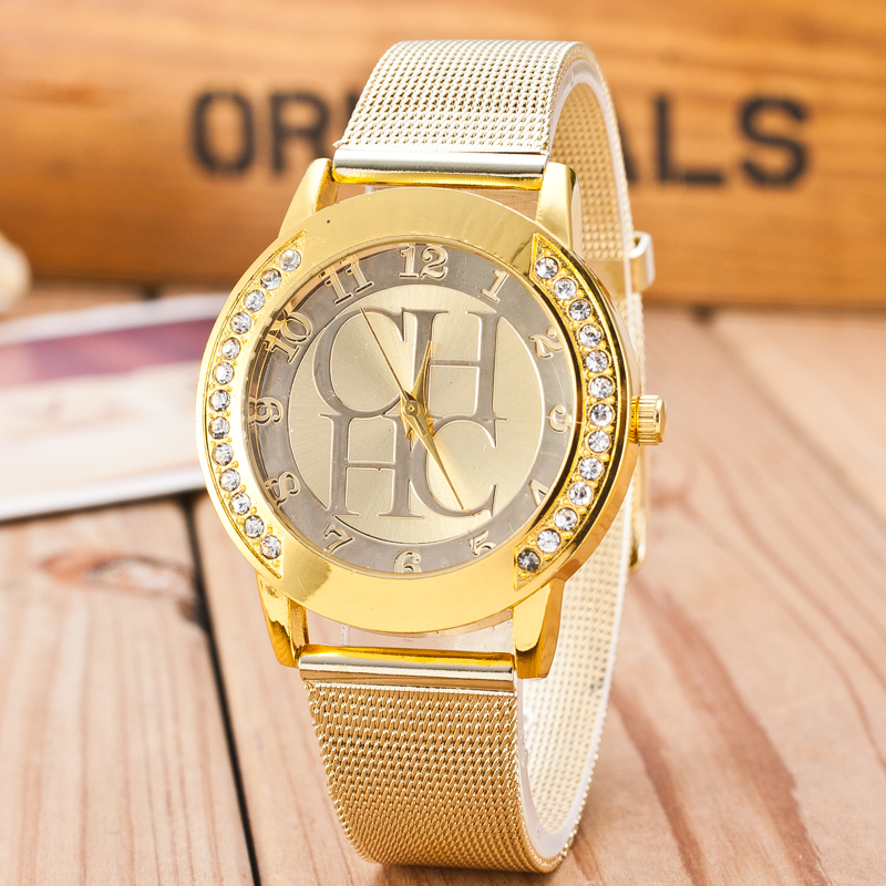 Fashion Brand Stainless Watches Women Quartz Watch Luxury Crystal Women Steel Watches Dress Wristwatch For