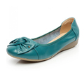 Genuine Leather Flat Shoes Woman Slip On Work Loafter Chaussures Femme Bowtie Casual Single Ladies Shoes
