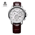 CAINUOS CAINO Watch Men Genuine Leather Watchband New Men Fashion Casual Famous Watch Quartz Watch Wristwatch