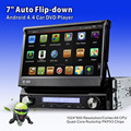 2016 Free shipping universal detachable auto Flip down panel android4 4 4 car radio DVD with